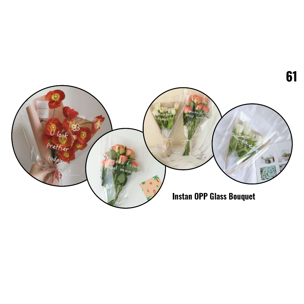 

MY Supplies - Flower Wrapping Paper Instant OPP Glass Bouquet Plastik Buket Instant Praktis 10 Lembar