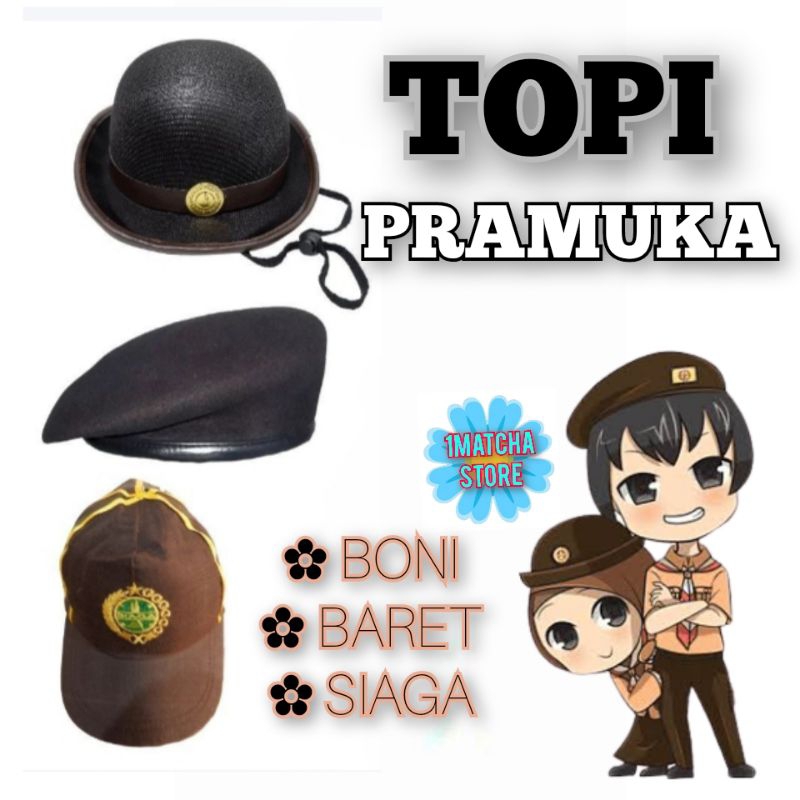 Baret Boni Topi Pramuka Siaga Penegak Penggalang