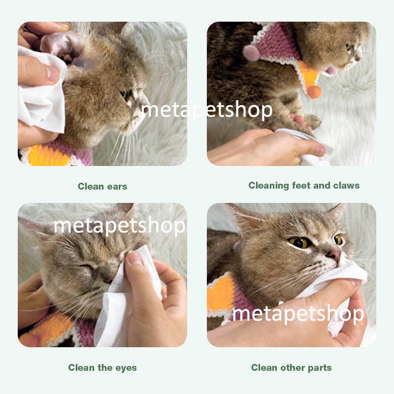 Tisu Basah Kucing 80 Lembar Tisu Basah Hewan Tisu Basah Anjing 80 Sheet Pet Wipes Tisu Kucing Murah