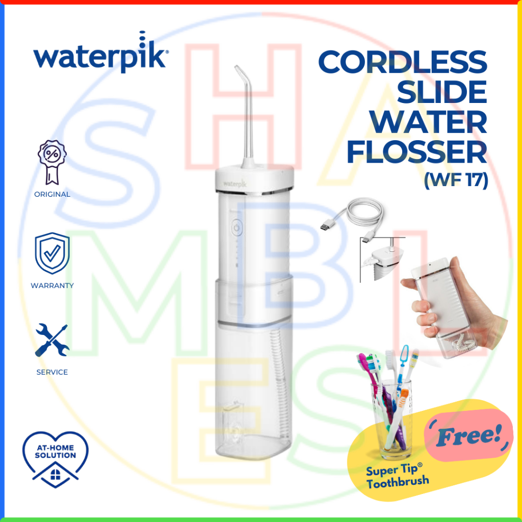 Waterpik Water Flosser Cordless Slide WF 17 Oral Irrigator Unit Travel Dental Jet Flosser Elektrik