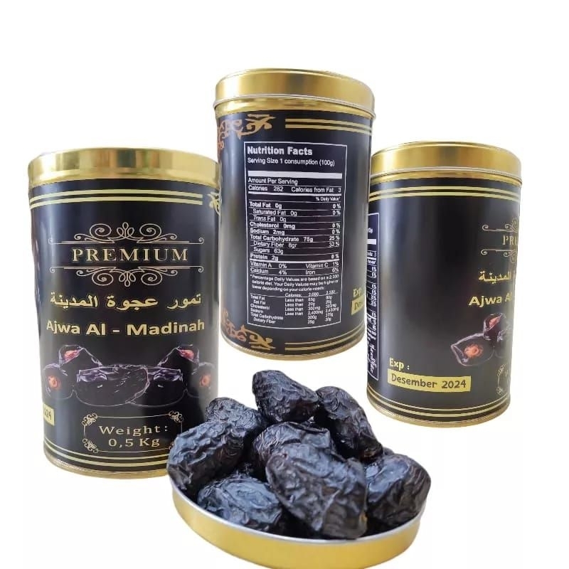 

Kurma Nabi Original Super 500 gram Kurma Ajwa Al Madina High Quality