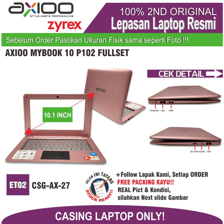 ET02 CSG-AX-13 CASING NOTEBOOK LAPTOP AXIOO MYBOOK 10 P102 FULLSET