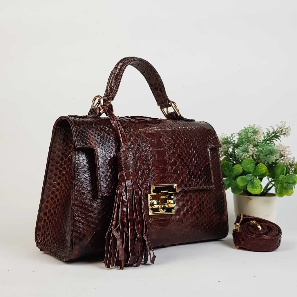 Tas Kulit Ular Asli Lavela Size 26 Handmade Asli Bali
