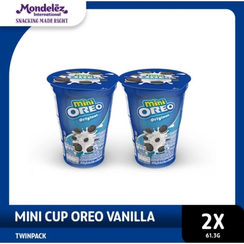 

Oreo Mini Biskuit Krim Vanilla Cup 61.3gr Paket 2 Pc