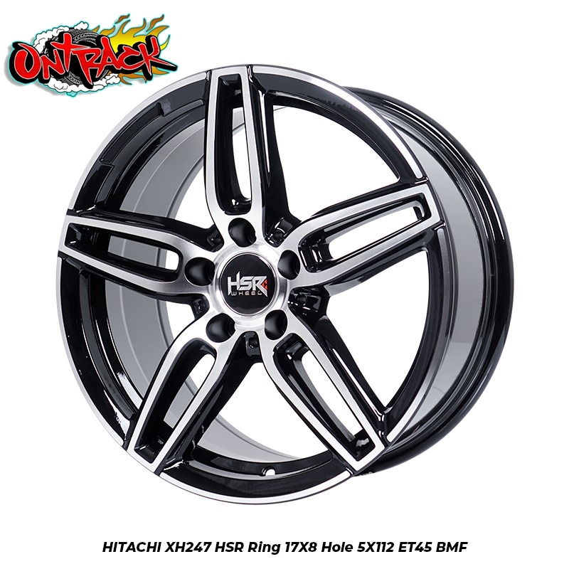 Velg Racing Ring 17 HSR HITACHI Lebar 8 Pcd 5X112 Pelek Mobil R17 Civic Mercy Brv dll Gratis Pasang