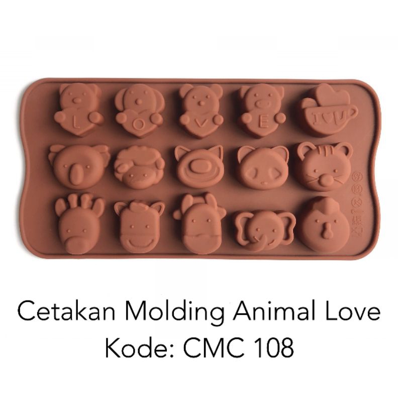 Cetakan Silikon Animal Love / Cetakan Coklat / Cetakan Es / Cetakan Jelly / Cetakan Resin / Cetakan 
