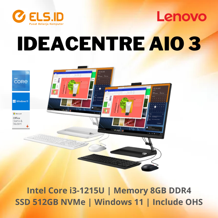 Lenovo IdeaCentre AIO 3-24IAP7 i3 1215U 8GB SSD 512GB W11+OHS
