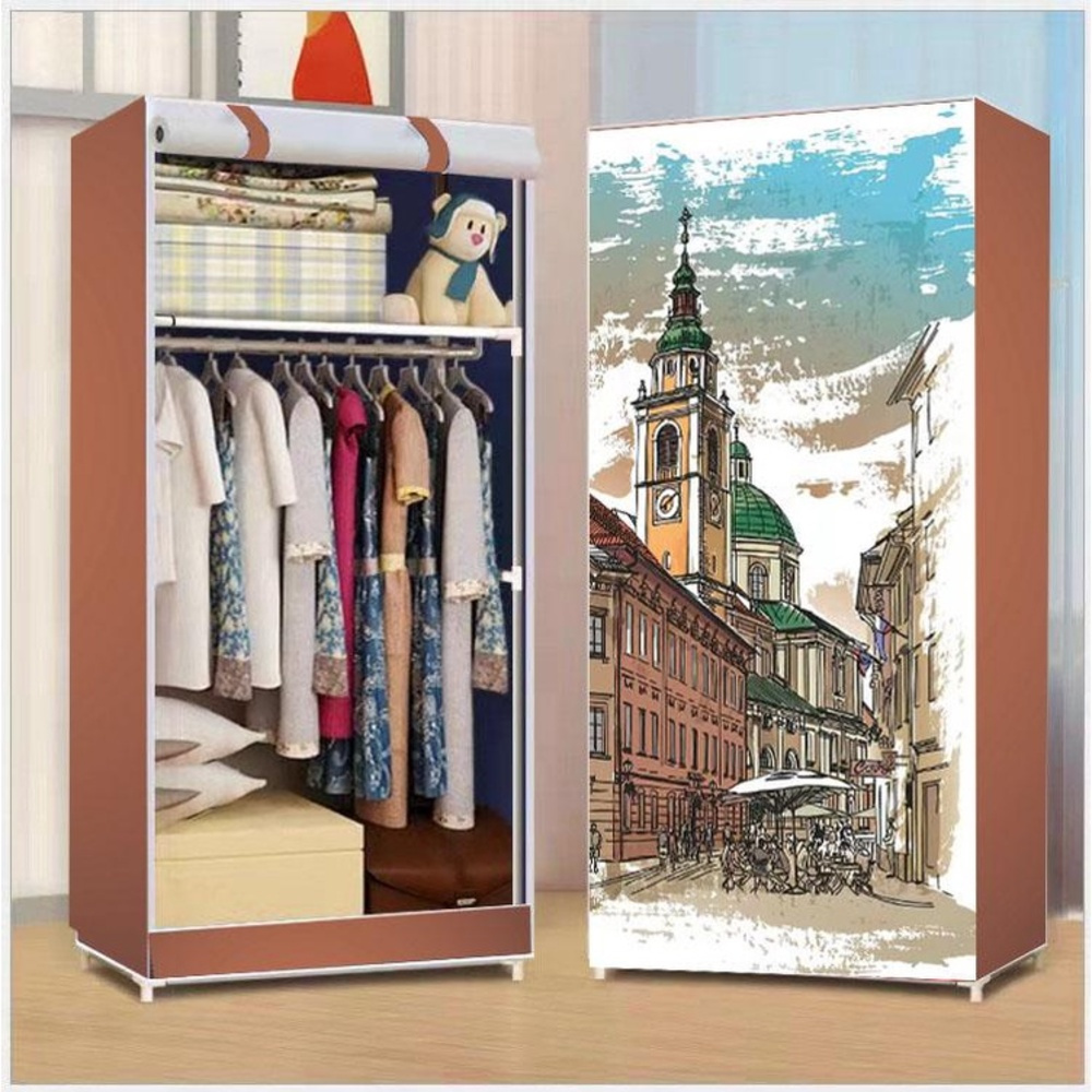 Lemari Kain Pakaian Portable Type 60 Shenar - Lemari Gantungan Baju Ukuran 60 Cm X 45 Cm X 135 Cm