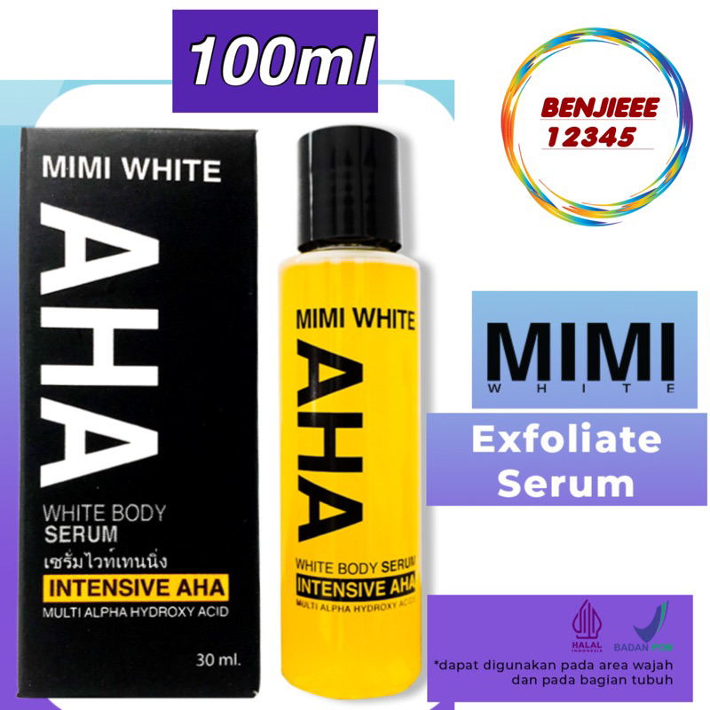 100ml Mimi White AHA body serum 100ml whitening brightening booster pemutih tubuh 100 ml aha brighte