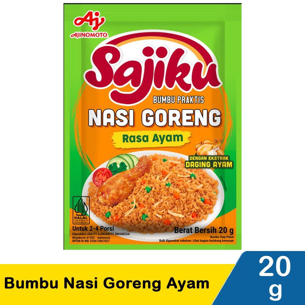 

1 Renceng Sajiku Bumbu Nasi Goreng Rasa Ayam isi 10 Sachet x 20 Gr