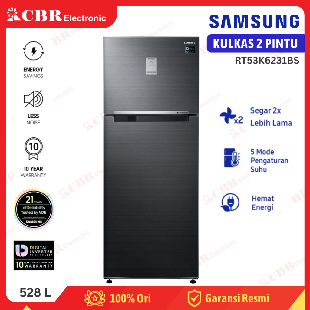Kulkas SAMSUNG 2 Pintu RT53K6231BS (528L / Inverter)