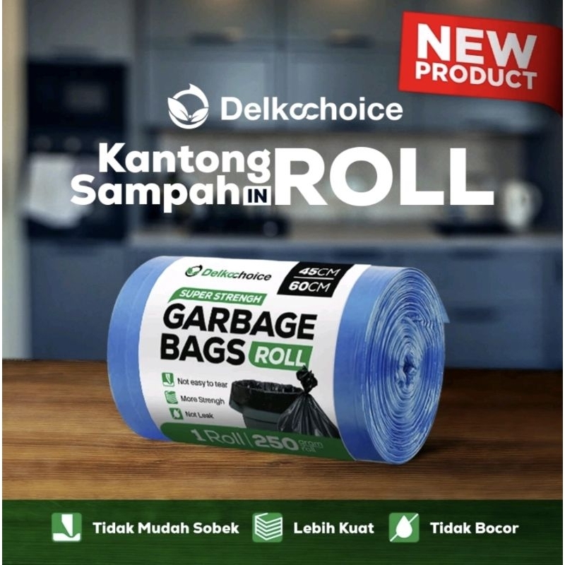 Delkochoice PLASTIK SAMPAH in ROLL | TRASH BAG | PLASTIK BIRU KANTONG PLASTIK SAMPAH PER ROLL