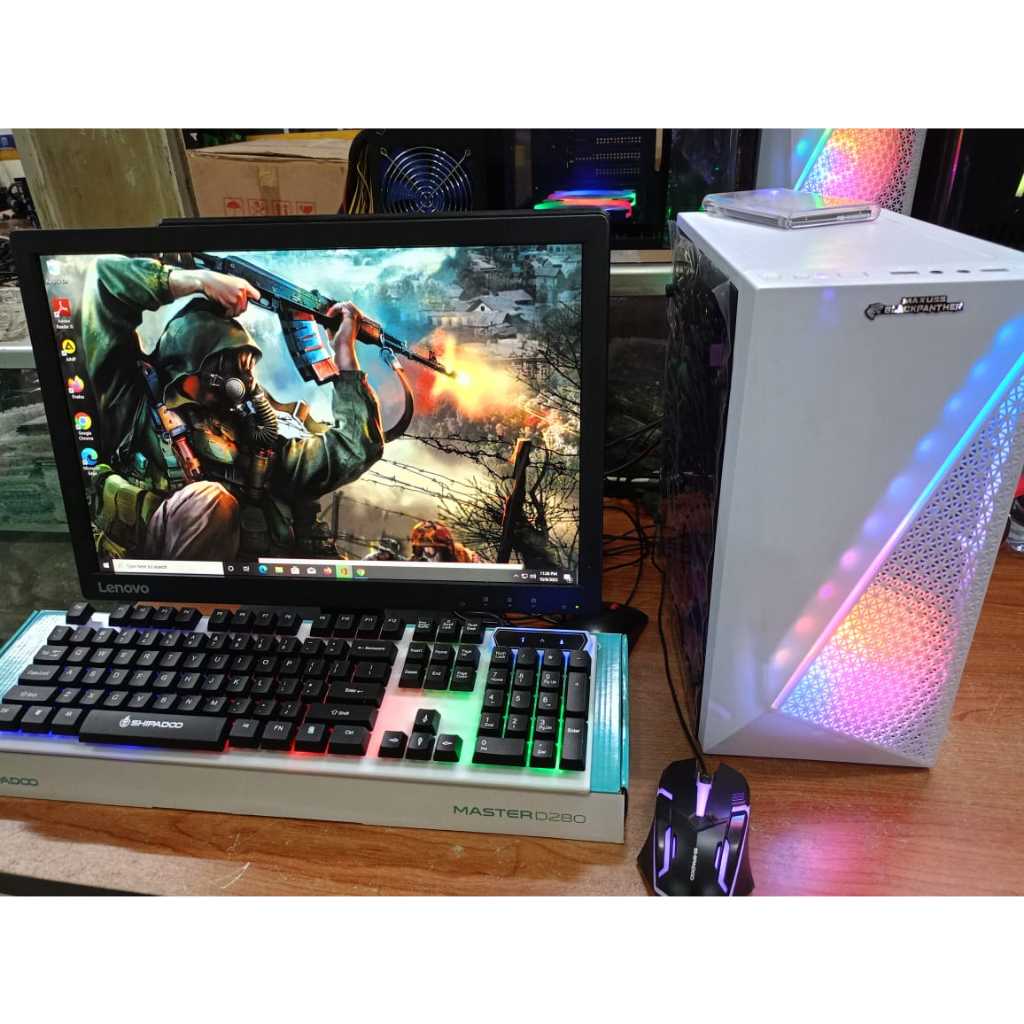 paket pc computer amd A8 7600 monitor 20 inch keyboard mouse gaming