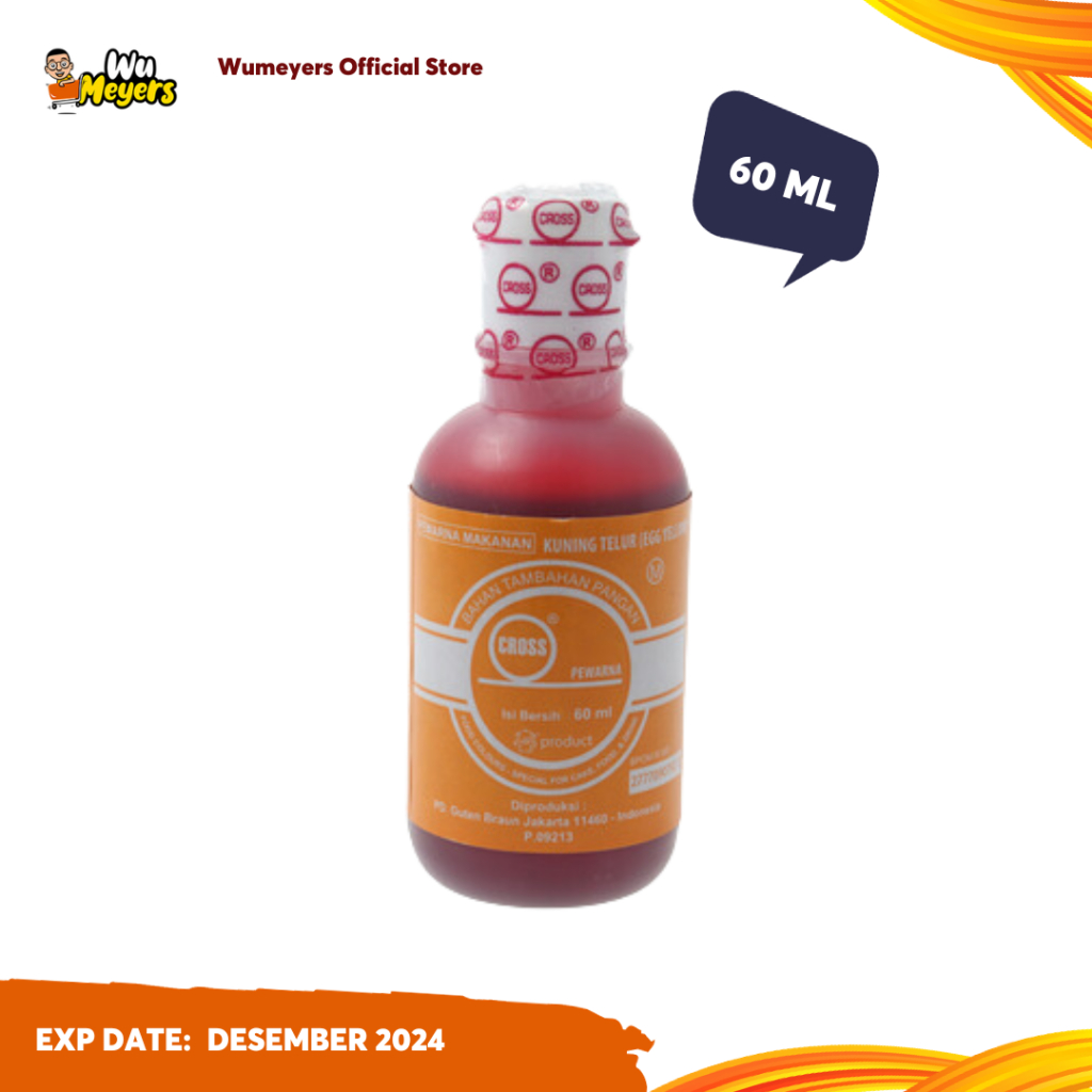 

Cross Egg Yellow 60ml Pewarna Kuning Telur Pewarna Makanan Egg Yellow
