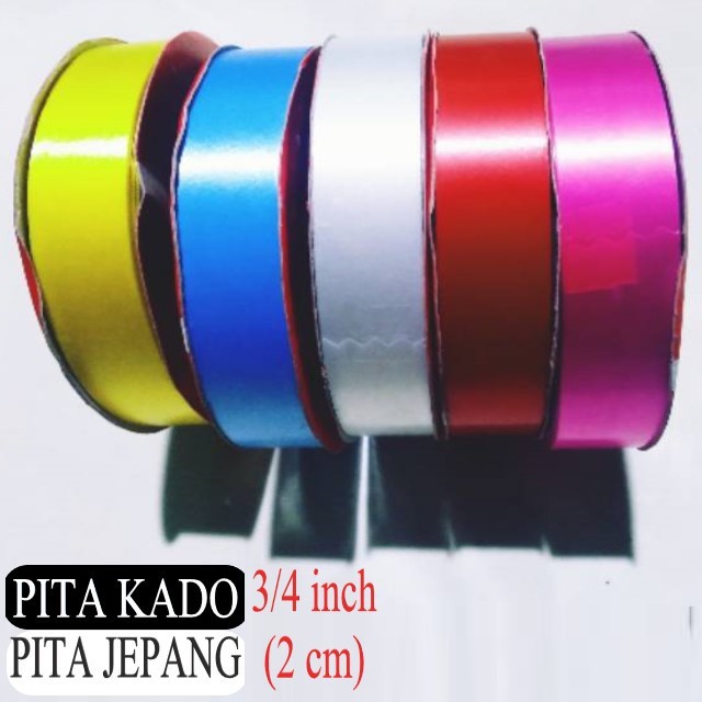 

✅Pita Kado Pita Jepang - 3/4 Inch (2cm) - Pita Kado Ribbon Polos Ukuran Standar Untuk Prakarya Dll