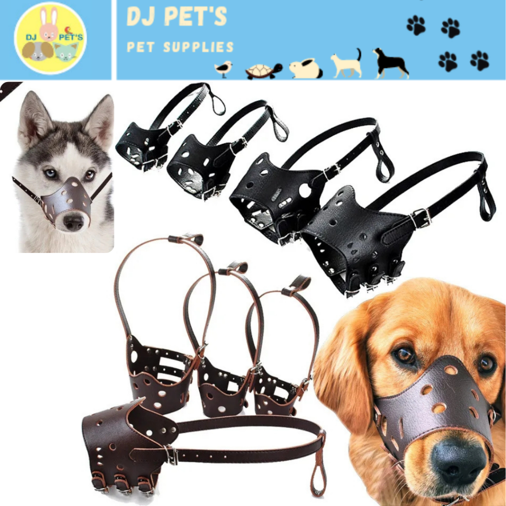 penutup mulut anjing brongsong berangus anjing dog muzzle kulit sintesis