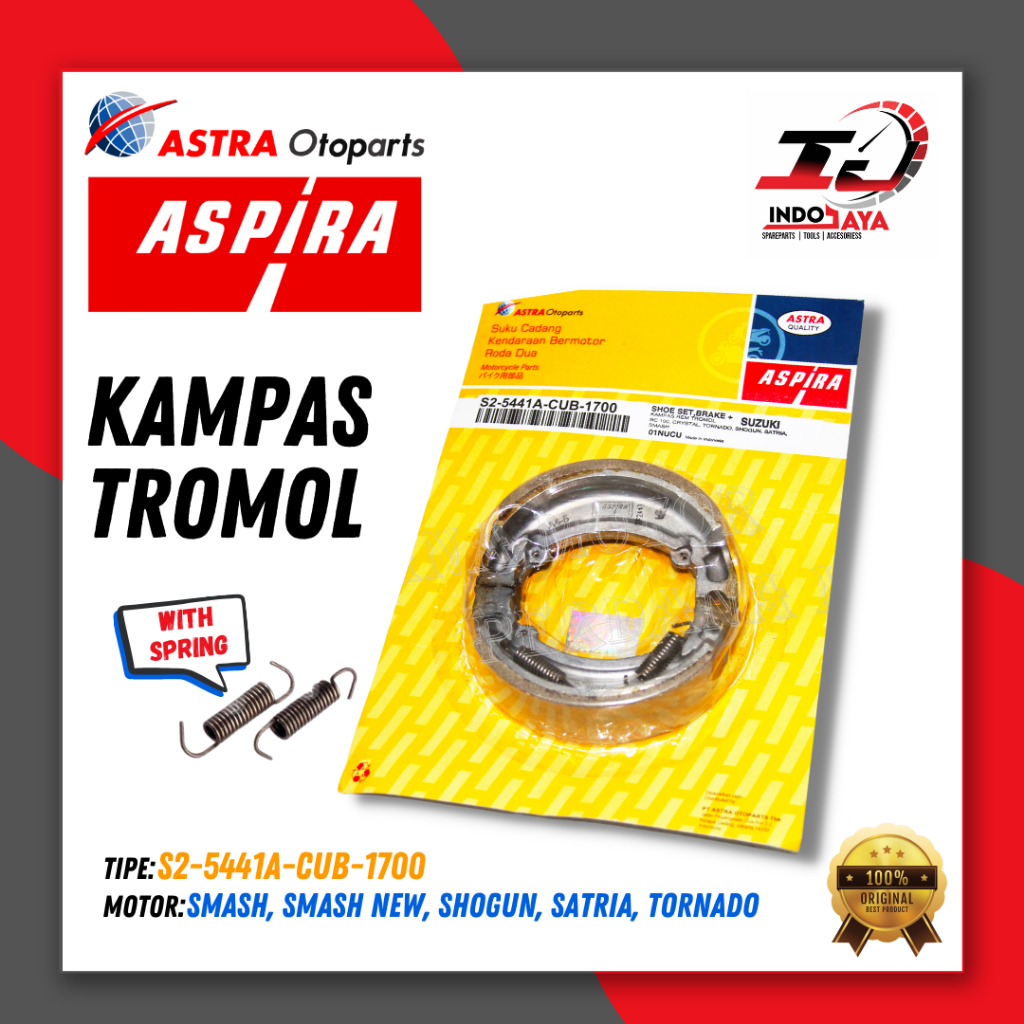 [BAYAR DI TEMPAT] ASPIRA KAMPAS TROMOL REM BELAKANG (TROMOL + PER) SMASH / SMASH NEW / SHOGUN / SATR