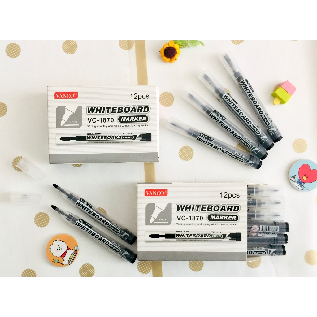 

(12 PCS) SPIDOL WHITEBOARD MARKER VANCO VC-1870 (BISA DI REFILL)