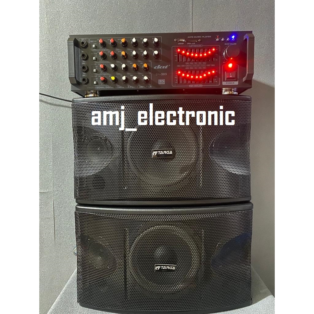 Paket speaker karaoke 8 inch dan amplifier Dat 303 (Bisa Cod)