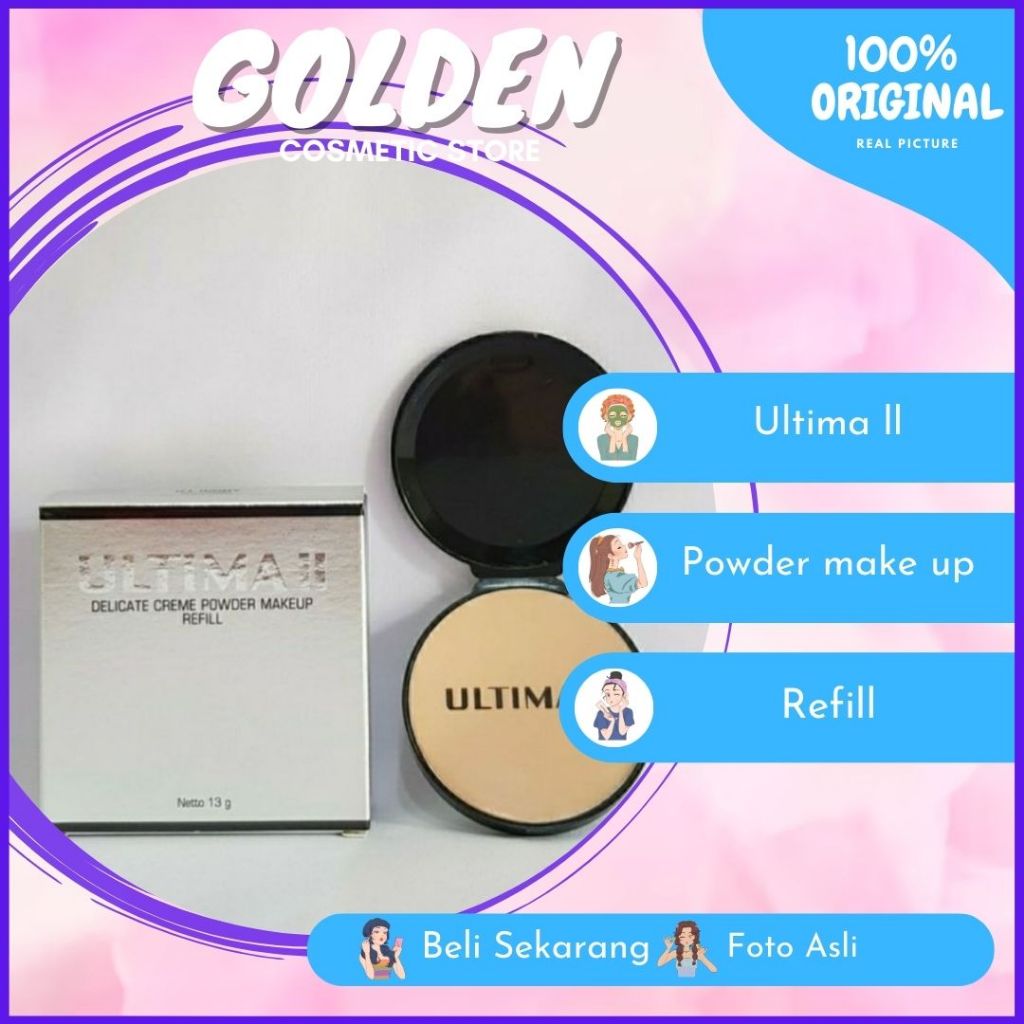 ULTIMA ll DELICATE CREME POWDER MAKEUP FOUNDATION REFILL ALAS BEDAK PADAT TWO WAY CAKE