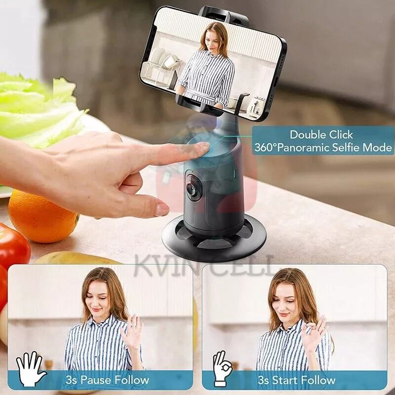 Auto Face Tracking Smart Gimbal Camera Tripod Sensor Handphone Stabilizer 360° Gesture Control Sensor Wajah Muka Pelacak P01-4