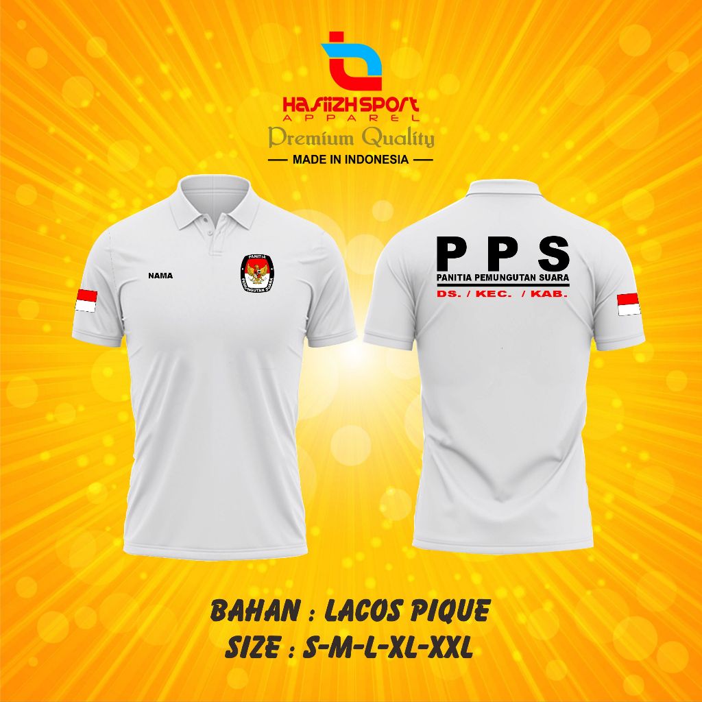 KAOS POLO PPS PANITIA PEMUNGUTAN SUARA BISA CUSTOM NAMA / POLO KERAH PPS / KAOS PPS / KAOS PREMIUM