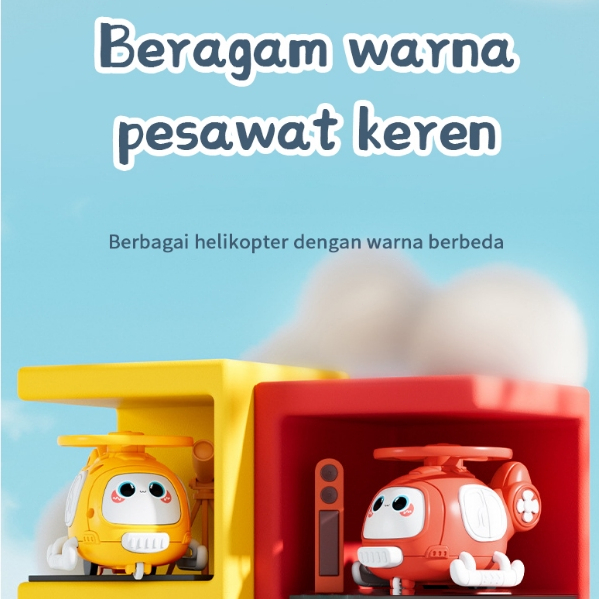 Spot Mainan Capung Bambu Mainan Tekan Cakram Ejeksi Helikopter Inersia Anak-anak Pesawat Tabrakan Kartun COD