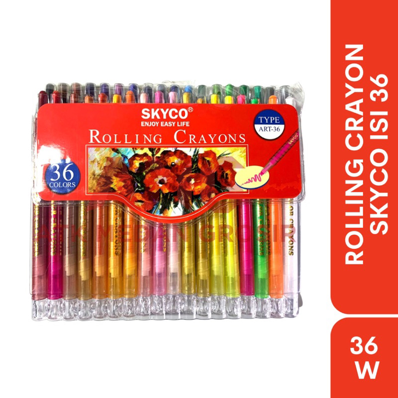 

Crayon model putar merek SKYCO 36 warna kualitas bagus harga per set cuma