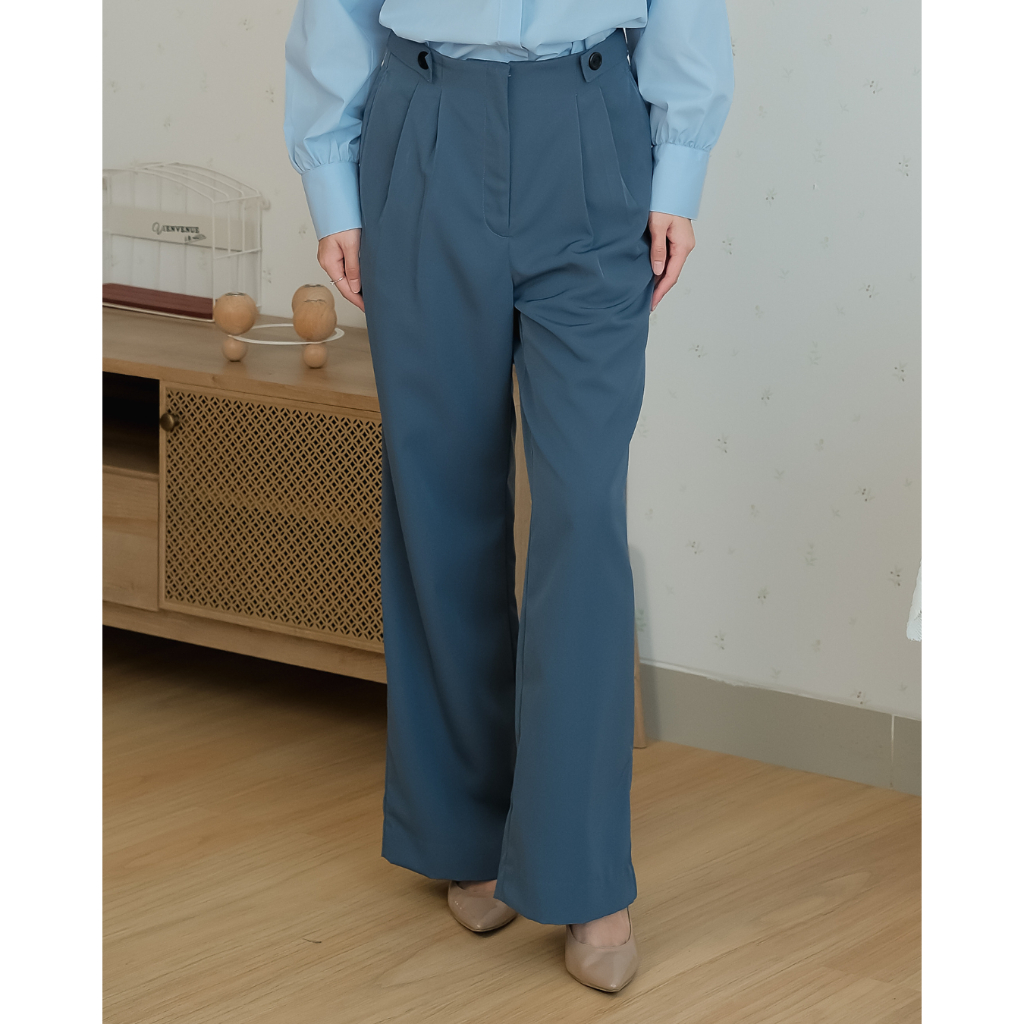 OMARA Zelia Button Waist Pants | Celana Wanita
