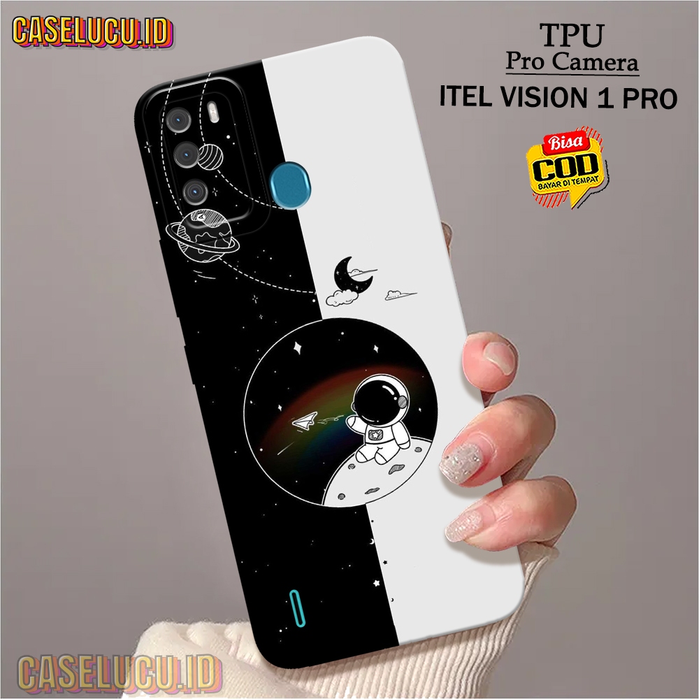Casing Hp Itel Vision 1 Pro Terbaru - Fashion Case Astronot - Case Itel Vision 1 Pro - Soft Case Hp Itel Vision 1 Pro - Kesing Hp - Silikon Hp - Cover Hp - Case Lucu - Aksesoris Handphone - Premium 3D Pro Camera