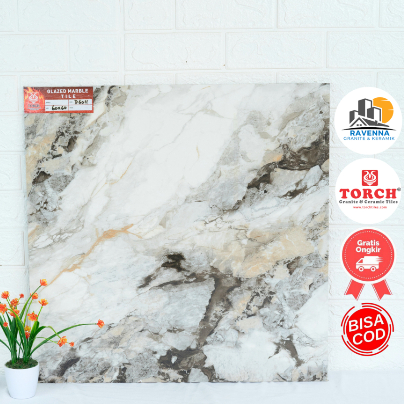 Granit Lantai Torch 60x60 Glossy D6011 Free Ongkir