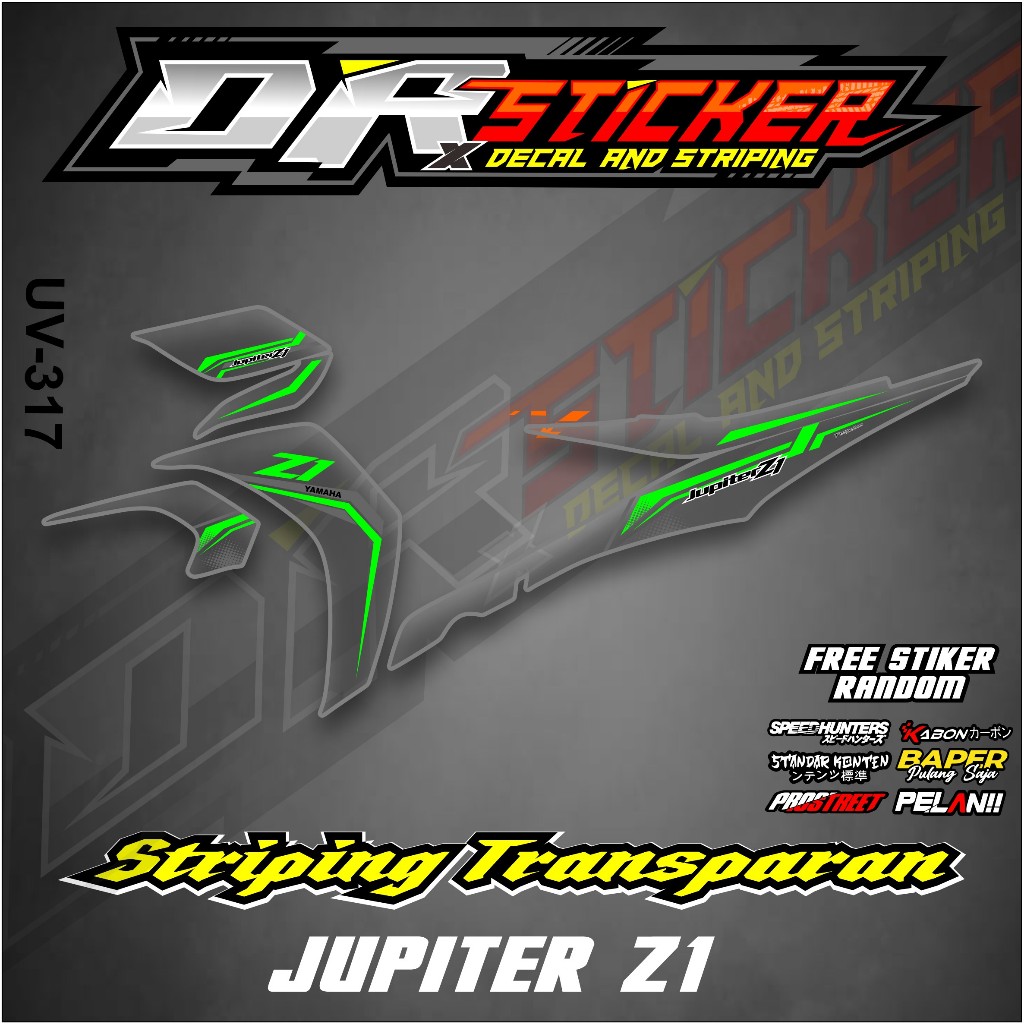 STIKER STRIPING TRANSPARAN BODY MOTOR YAMAHA JUPITER Z1