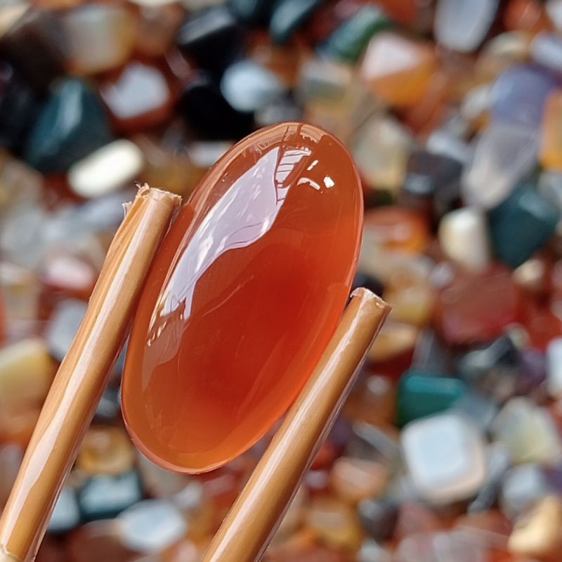 Batu Red Raflesia Anti Dyed - Redish Orange Carnelian. Bukan batu tapak jalak sodo lanang kendit pan