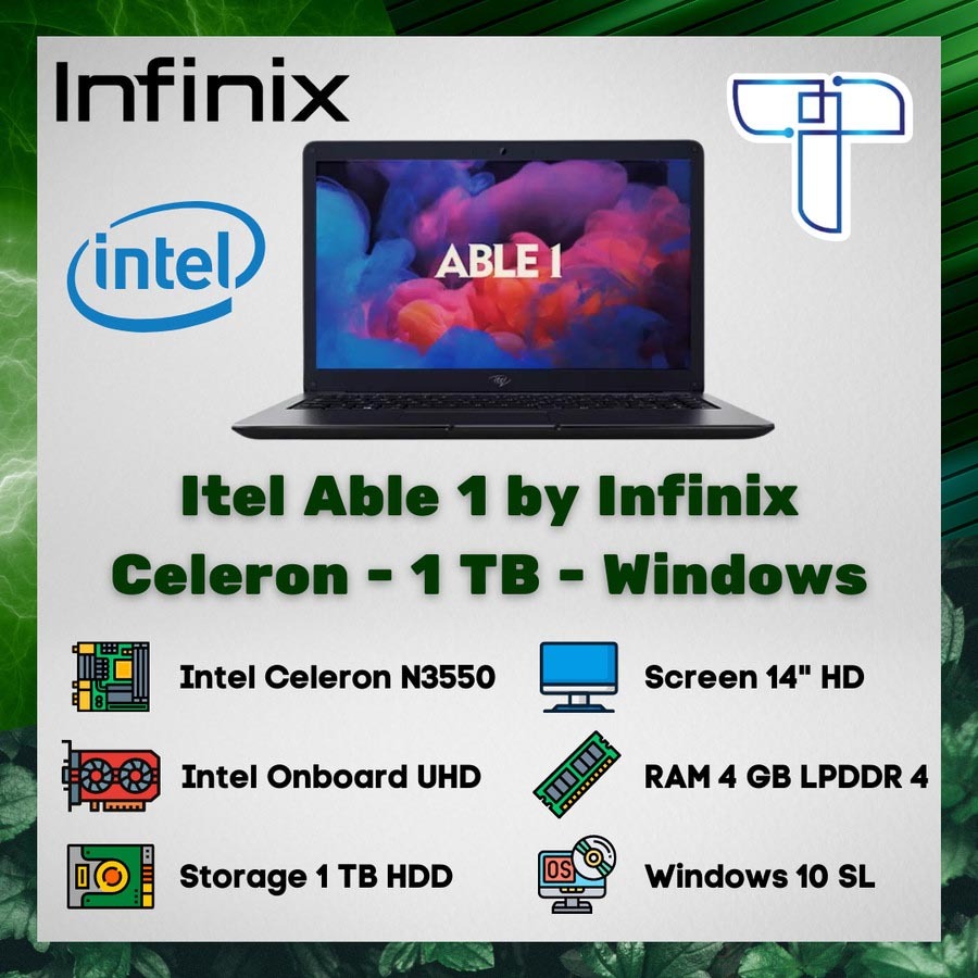 Laptop Notebook Itel Able 1 by Infinix - Celeron - 1 TB - 4 - Windows