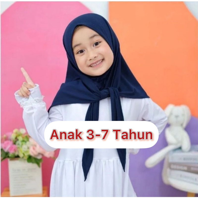 Hijab Segitiga Instan Jersey Anak 3-7 Tahun
