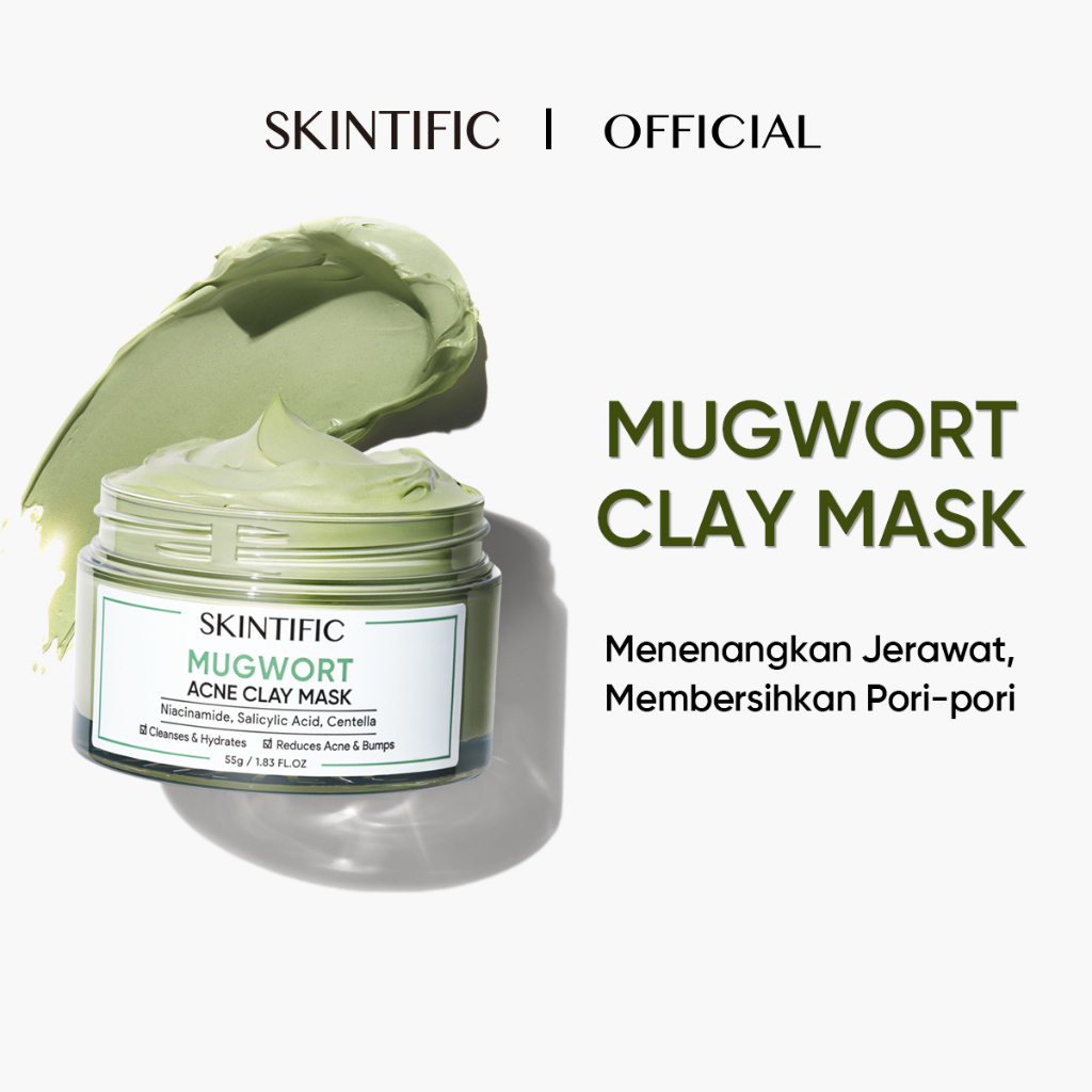 SKINTIFIC Mugwort Acne Clay Mask 55g / 55Gram