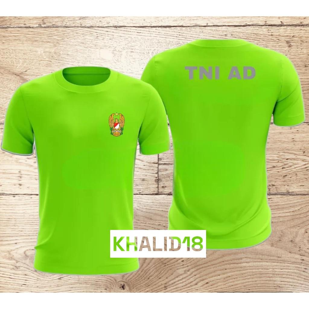 Kaos jersey olahraga TNI AD  kaos jersey olahraga HIJAU STABILO DRYFIT PREMIUM(BAHAN ADEM)