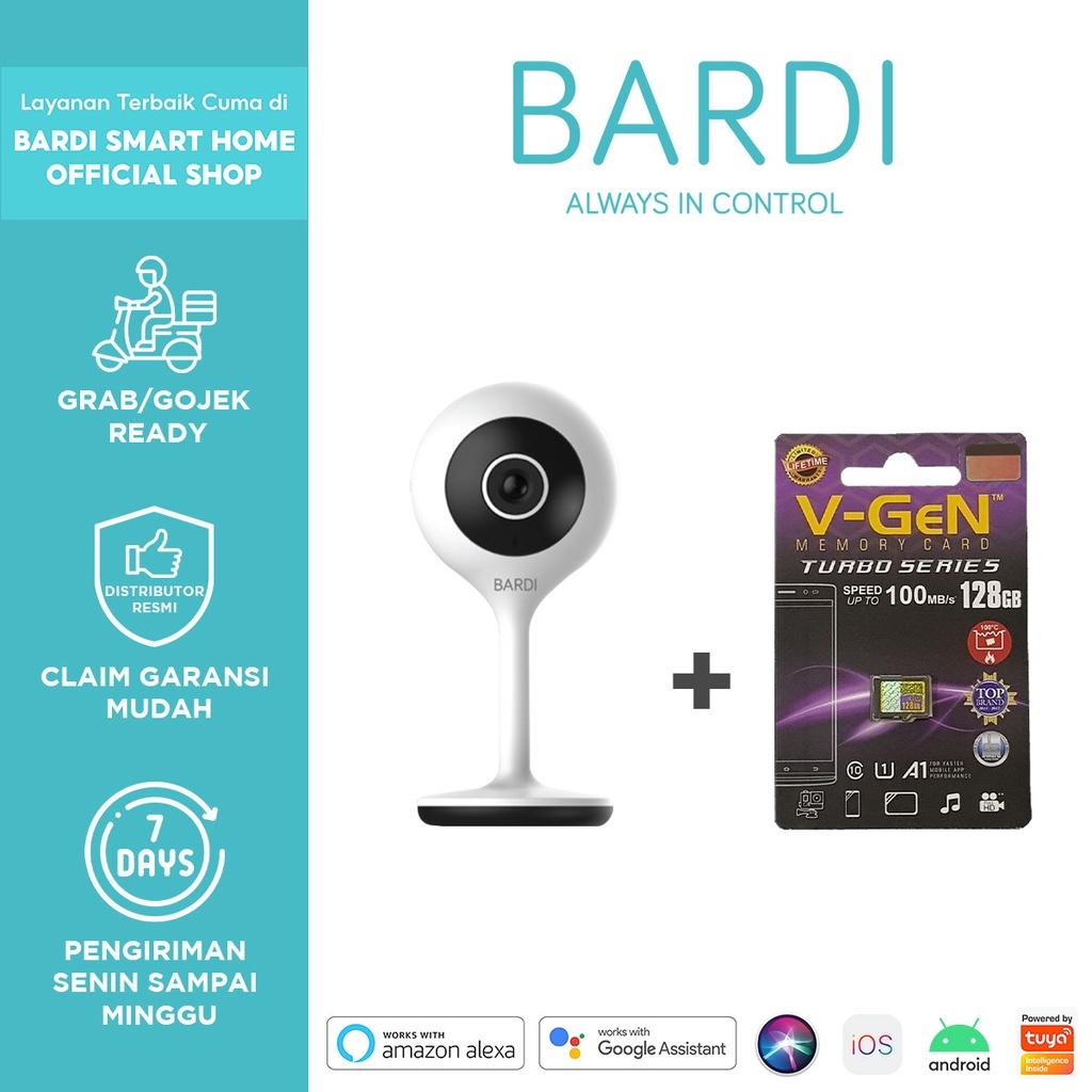 BARDI Smart IP Camera Indoor 1080HD CCTV Wifi IoT HomeAutomation + Micro SD Image 7