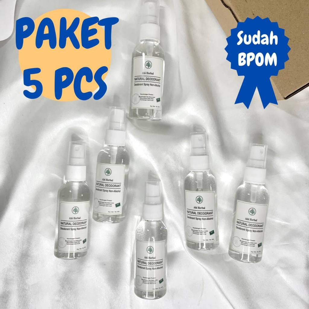 Deodorant Tawas Spray BPOM 60 ML (5 PCS) Abi Herbal Non Alkohol