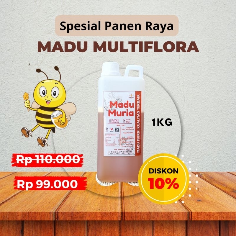 

[PROMO] MADU MULTIFLORA 1 KG PREMIUM MADU MURNI GUNUNG MURIA
