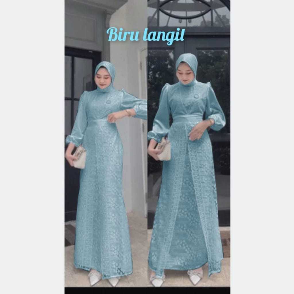 JUMBO READY - NEW SALWA NADINE DRESS EXCLUSIVE TERBARU GAMIS BRUKAT MAXI PESTA KONDANGAN LAMARAN TUN