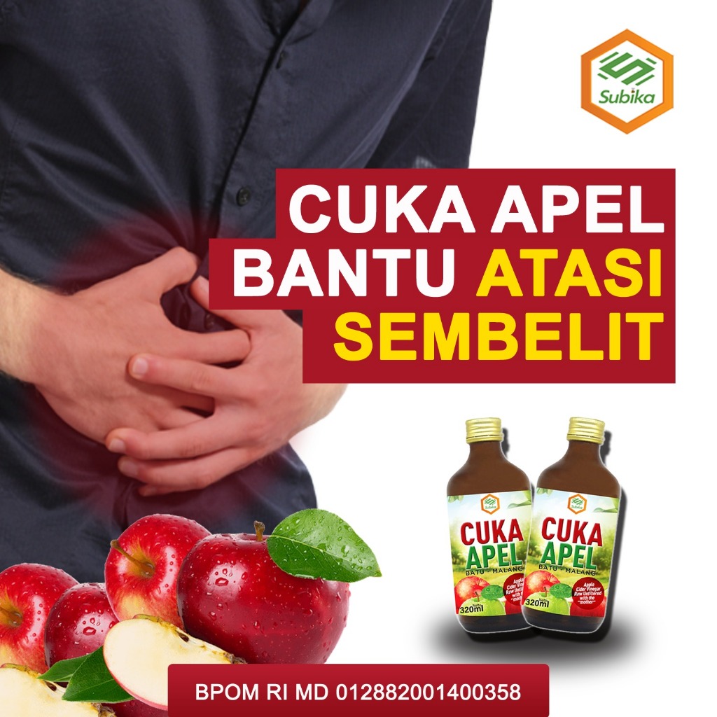 

CUKA APEL SUBIKA WITH THE MOTHER 320ML / APPLE CIDER VINEGAR / CUKA APEL BATU MALANG TANPA GULA MANIS ALAMI