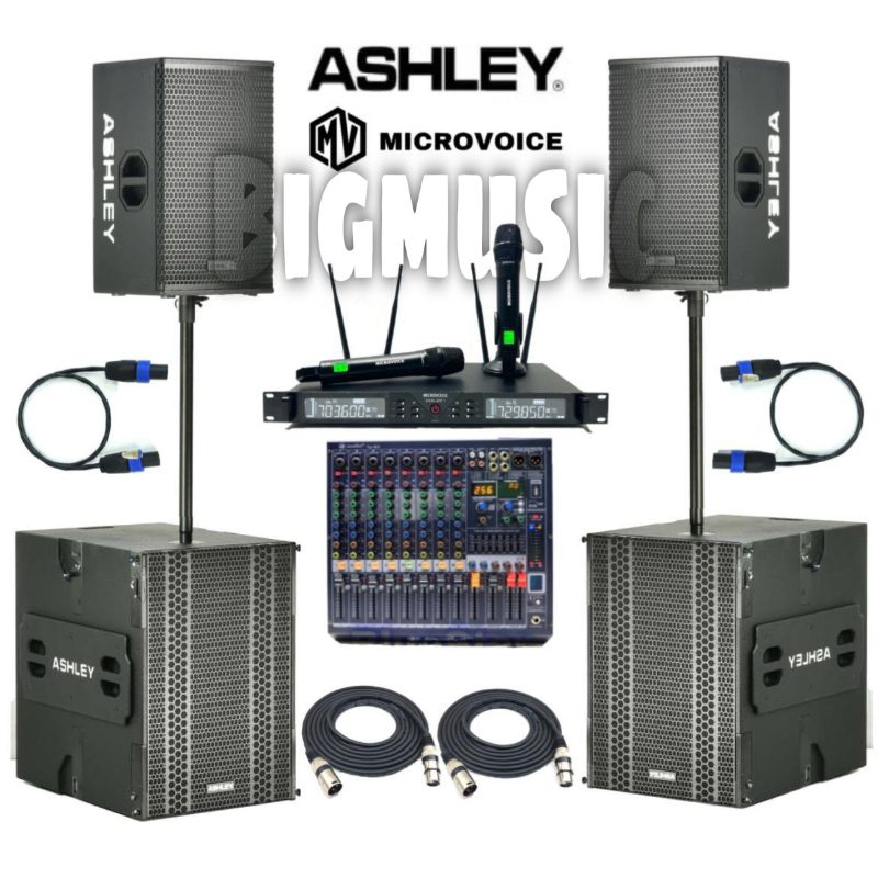 Paket Sound Karaoke Ashley Xman 12 P + Subwoofer ZOOM 1184 DSP Original