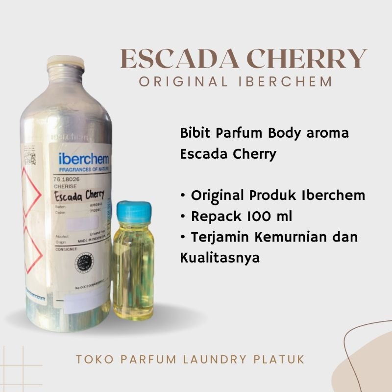 PROMO ESCADA CHERRY Bibit Parfum Body Original Iberchem Repack 100ml