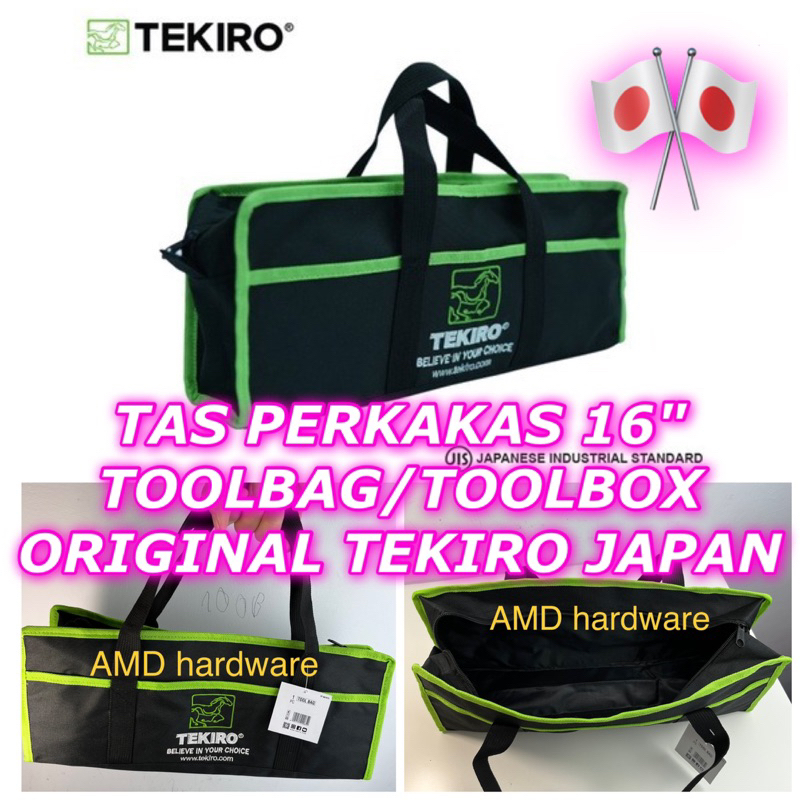 ORIGINAL TEKIRO TAS TOOL BOX 16"inch TEMPAT SIMPAN ALAT PERKAKAS TOOL BAG KIT OBENG TANG KUNCI TOOLB