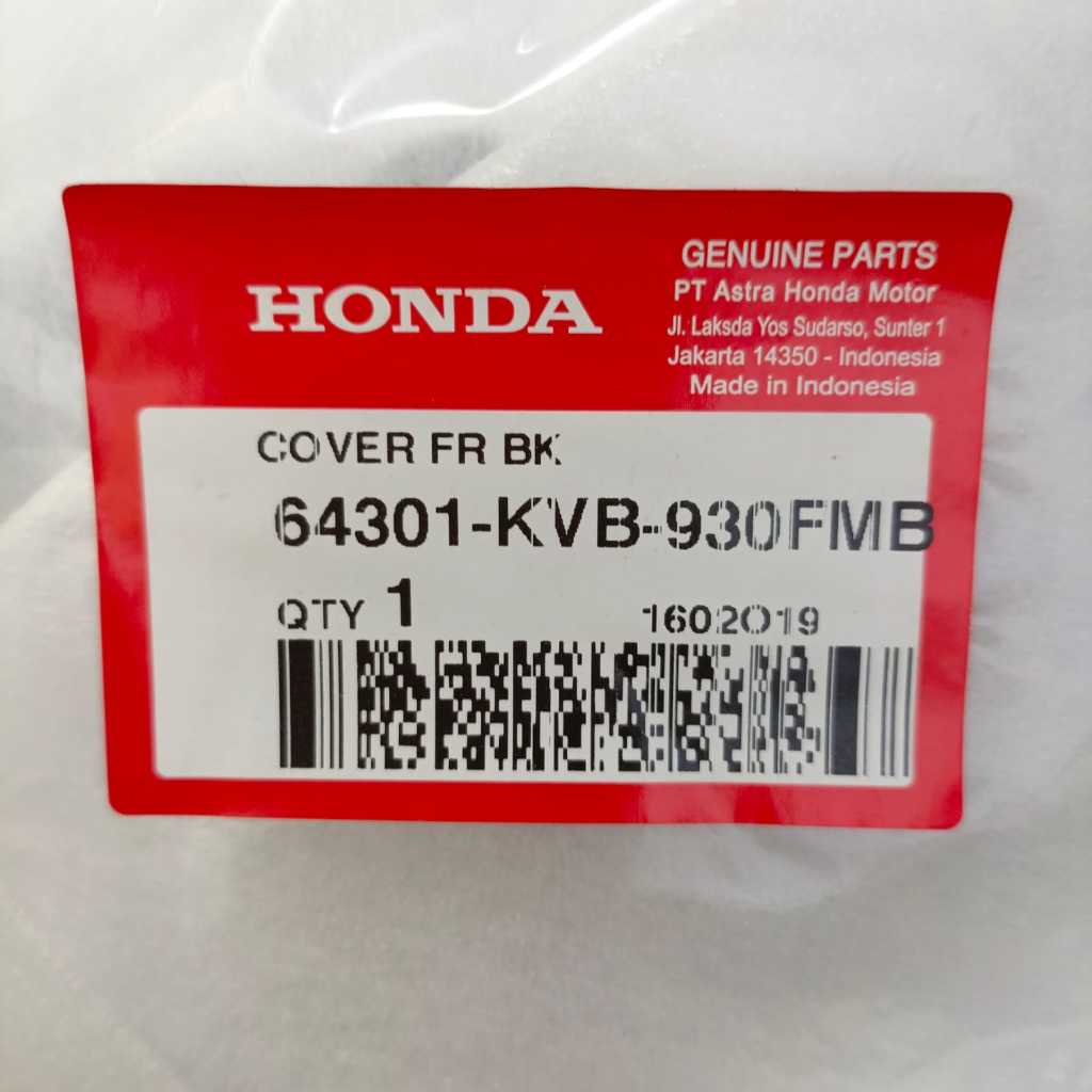 Cover FR Hitam Vario 110 Karbu ORI AHM 64301KVB930FMB