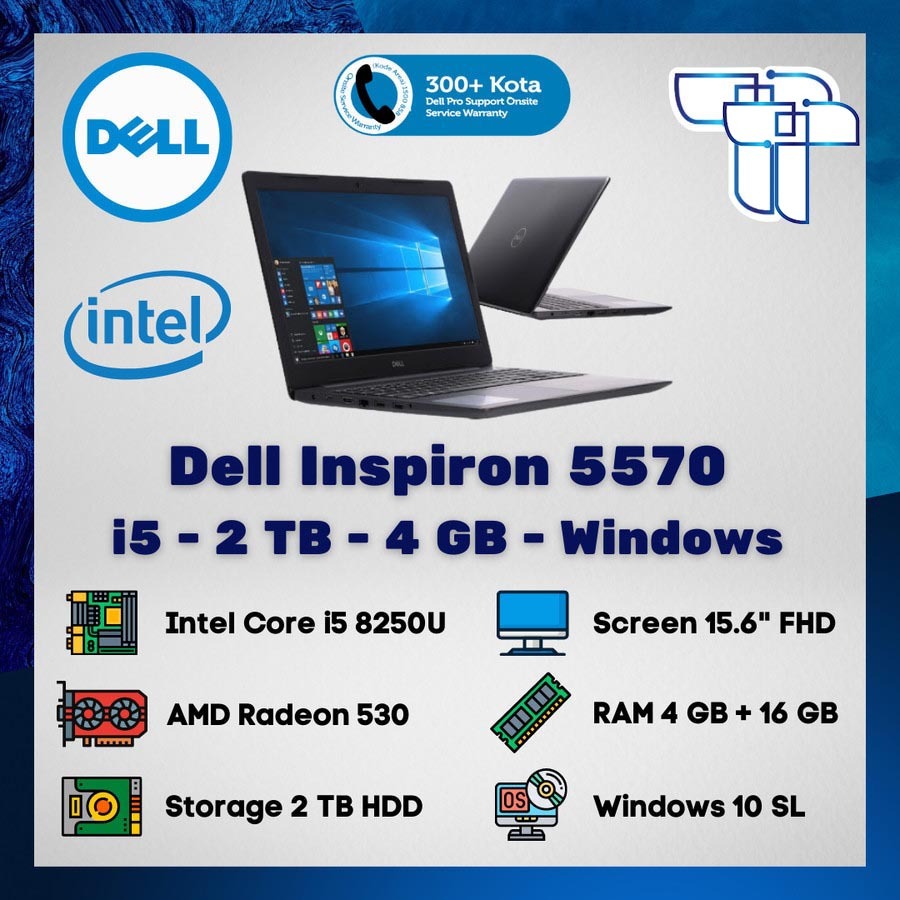Laptop Dell Notebook Inspiron 15 5570 - i5 - 2 TB HDD - 4 GB - WIN