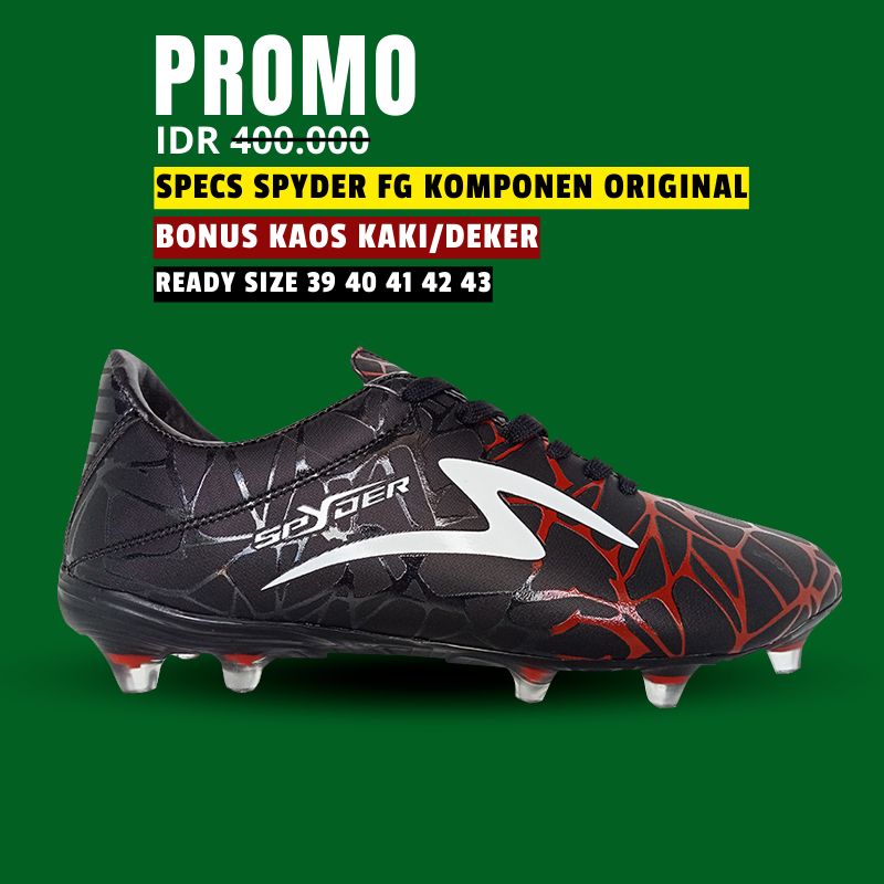 SEPATU BOLA  SPECS SPYDER FG KOMPONEN ORIGINAL SIZE 39-43