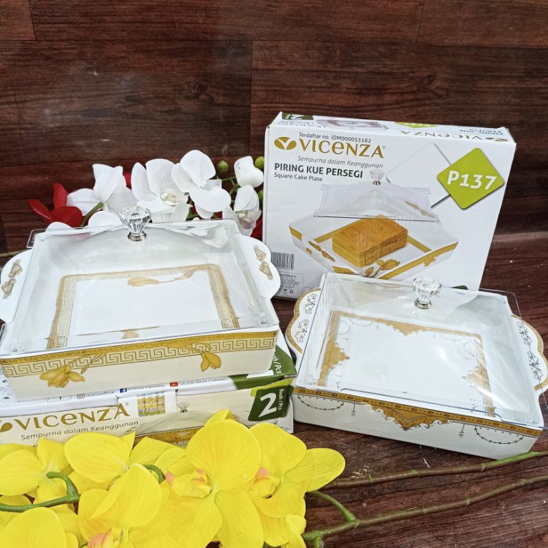 Tempat kue keramik persegi vicenza P-137/PA-137/CRP-137/PC-137