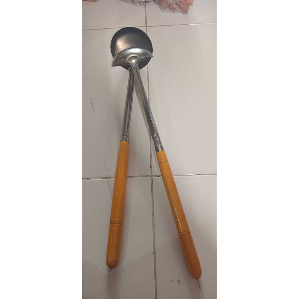 Irus Bakso Stainless Plitur Gagang Kayu / Irus Bakso Plitur Gagang Kayu  / Irus Soto Plitur Gagang K